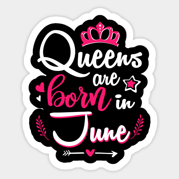 Women Queens Are Born In June Sticker by Manonee